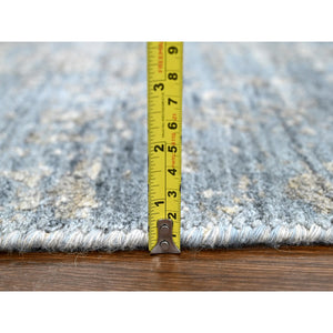 8'x10' Marengo Gray, Modern Design, Hand Loomed, Wool and Plant Based Silk, Textured Pile, Oriental Rug FWR61716