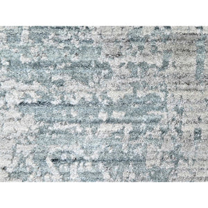 8'3"x10' Spanish Gray, Hand Loomed, Wool and Plant Based Silk, Textured Pile, Modern Design, Oriental Rug FWR61722