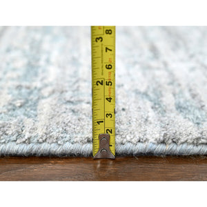 8'3"x10' Spanish Gray, Hand Loomed, Wool and Plant Based Silk, Textured Pile, Modern Design, Oriental Rug FWR61722