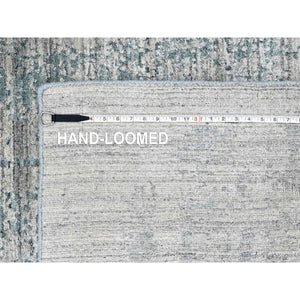 8'3"x10' Spanish Gray, Hand Loomed, Wool and Plant Based Silk, Textured Pile, Modern Design, Oriental Rug FWR61722