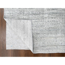 Load image into Gallery viewer, 4&#39;2&quot;x6&#39; Misty Gray, Wool and Plant Based Silk, Hand Loomed, Textured Pile, Modern Design, Oriental Rug FWR61734