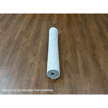 Load image into Gallery viewer, 4&#39;2&quot;x6&#39; Misty Gray, Wool and Plant Based Silk, Hand Loomed, Textured Pile, Modern Design, Oriental Rug FWR61734