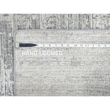 Load image into Gallery viewer, 4&#39;2&quot;x6&#39; Misty Gray, Wool And Plant Based Silk, Hand Loomed, Textured Pile, Modern Design, Oriental Rug FWR61734