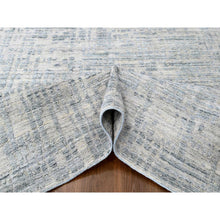 Load image into Gallery viewer, 9&#39;4&quot;x13&#39;6&quot; Storm Gray, Modern Design, Hand Loomed, Wool and Plant Based Silk, Textured Pile, Oriental Rug FWR61740