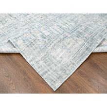Load image into Gallery viewer, 9&#39;4&quot;x13&#39;6&quot; Storm Gray, Modern Design, Hand Loomed, Wool and Plant Based Silk, Textured Pile, Oriental Rug FWR61740