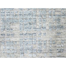 Load image into Gallery viewer, 9&#39;4&quot;x13&#39;6&quot; Storm Gray, Modern Design, Hand Loomed, Wool and Plant Based Silk, Textured Pile, Oriental Rug FWR61740