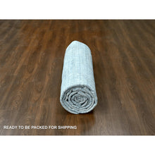 Load image into Gallery viewer, 9&#39;4&quot;x13&#39;6&quot; Storm Gray, Modern Design, Hand Loomed, Wool and Plant Based Silk, Textured Pile, Oriental Rug FWR61740