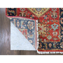 Load image into Gallery viewer, 2&#39;7&quot;x8&#39;2&quot; Crimson Red, Karajeh Design with Geometric Medallions, Hand Knotted, Soft Wool, Runner, Oriental Rug FWR61770