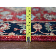 Load image into Gallery viewer, 2&#39;7&quot;x8&#39;2&quot; Crimson Red, Karajeh Design with Geometric Medallions, Hand Knotted, Soft Wool, Runner, Oriental Rug FWR61770