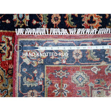 Load image into Gallery viewer, 2&#39;7&quot;x8&#39;2&quot; Crimson Red, Karajeh Design With Geometric Medallions, Hand Knotted, Soft Wool, Runner, Oriental Rug FWR61770