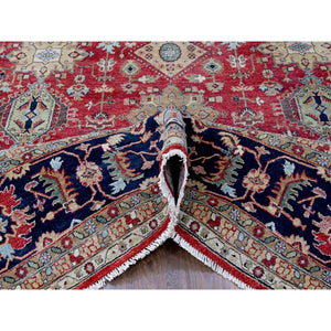 12'x15' Ajax Red, Karajeh Design with Tribal Medallions, Hand Knotted, 100% Wool, XL, Oversized, Oriental Rug FWR61794
