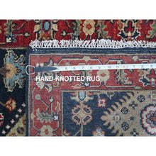 Load image into Gallery viewer, 2&#39;7&quot;x6&#39; Navy Blue, Karajeh Design With Tribal Medallions, Hand Knotted, Soft Wool, Runner, Oriental Rug Sh10302