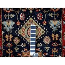 Load image into Gallery viewer, 2&#39;7&quot;x6&#39; Yale Blue, Karajeh Design With Geometric Medallions, Hand Knotted, Soft Wool, Runner, Oriental Rug FWR61806