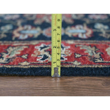 Load image into Gallery viewer, 2&#39;7&quot;x6&#39; Yale Blue, Karajeh Design with Geometric Medallions, Hand Knotted, Soft Wool, Runner, Oriental Rug FWR61806