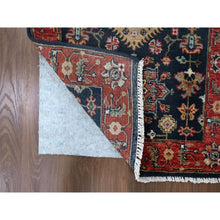 Load image into Gallery viewer, 2&#39;9&quot;x8&#39; Denim Blue, Karajeh Design with Tribal Medallions, Hand Knotted, 100% Wool, Runner, Oriental Rug FWR61812