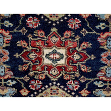 Load image into Gallery viewer, 2&#39;9&quot;x8&#39; Denim Blue, Karajeh Design With Tribal Medallions, Hand Knotted, 100% Wool, Runner, Oriental Rug FWR61812