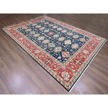 Load image into Gallery viewer, 10&#39;1&quot;x13&#39;10&quot; Yale Blue, Karajeh Design with Geometric Medallions, Hand Knotted, Soft Wool, Oriental Rug FWR61818