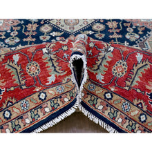 Load image into Gallery viewer, 10&#39;1&quot;x13&#39;10&quot; Yale Blue, Karajeh Design With Geometric Medallions, Hand Knotted, Soft Wool, Oriental Rug FWR61818