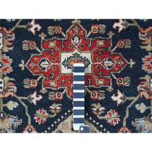 Load image into Gallery viewer, 10&#39;1&quot;x13&#39;10&quot; Yale Blue, Karajeh Design with Geometric Medallions, Hand Knotted, Soft Wool, Oriental Rug FWR61818