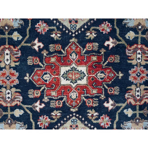 10'1"x13'10" Yale Blue, Karajeh Design with Geometric Medallions, Hand Knotted, Soft Wool, Oriental Rug FWR61818