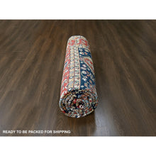 Load image into Gallery viewer, 10&#39;1&quot;x13&#39;10&quot; Yale Blue, Karajeh Design with Geometric Medallions, Hand Knotted, Soft Wool, Oriental Rug FWR61818