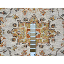 Load image into Gallery viewer, 9&#39;x11&#39;10&quot; Oyster Gray, Karajeh Design with Geometric Medallions, Hand Knotted, Pure Wool, Oriental Rug FWR61824