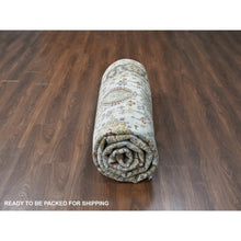 Load image into Gallery viewer, 9&#39;x11&#39;10&quot; Oyster Gray, Karajeh Design with Geometric Medallions, Hand Knotted, Pure Wool, Oriental Rug FWR61824