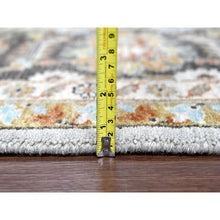 Load image into Gallery viewer, 9&#39;x11&#39;10&quot; Oyster Gray, Karajeh Design With Geometric Medallions, Hand Knotted, Pure Wool, Oriental Rug FWR61824