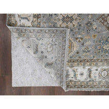 Load image into Gallery viewer, 10&#39;1&quot;x14&#39;2&quot; Medium Gray, Karajeh and Geometric Medallions Design, 100% Wool, Hand Knotted, Oriental Rug FWR61830
