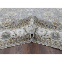 Load image into Gallery viewer, 10&#39;1&quot;x14&#39;2&quot; Medium Gray, Karajeh and Geometric Medallions Design, 100% Wool, Hand Knotted, Oriental Rug FWR61830