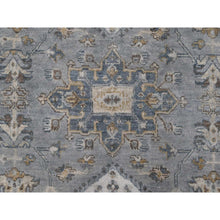 Load image into Gallery viewer, 10&#39;1&quot;x14&#39;2&quot; Medium Gray, Karajeh and Geometric Medallions Design, 100% Wool, Hand Knotted, Oriental Rug FWR61830