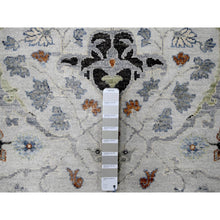 Load image into Gallery viewer, 8&#39;x9&#39;10&quot; Light Gray, Oushak with Floral Motifs, Hand Knotted, Soft Pile, Denser Weave, Pure Wool, Oriental Rug FWR61836
