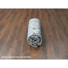 Load image into Gallery viewer, 8&#39;x9&#39;10&quot; Light Gray, Oushak with Floral Motifs, Hand Knotted, Soft Pile, Denser Weave, Pure Wool, Oriental Rug FWR61836
