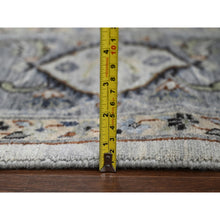 Load image into Gallery viewer, 8&#39;x9&#39;10&quot; Light Gray, Oushak with Floral Motifs, Hand Knotted, Soft Pile, Denser Weave, Pure Wool, Oriental Rug FWR61836