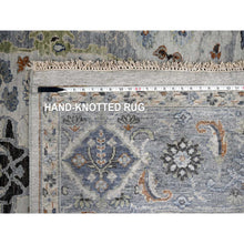 Load image into Gallery viewer, 8&#39;x9&#39;10&quot; Light Gray, Oushak with Floral Motifs, Hand Knotted, Soft Pile, Denser Weave, Pure Wool, Oriental Rug FWR61836