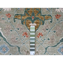 Load image into Gallery viewer, 9&#39;x11&#39;10&quot; Camouflage Green, Oushak with Floral Motifs, Hand Knotted, Pure Wool, Soft Pile, Denser Weave, Oriental Rug FWR61860