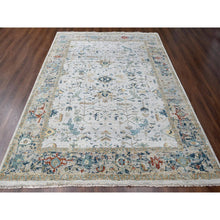 Load image into Gallery viewer, 8&#39;10&quot;x11&#39;10&quot; Pastel Gray, Broken and Erased Persian Heriz All Over Design with Soft Color Palette, Dense Weave, Hand Knotted, Pure Wool, Oriental Rug FWR61872