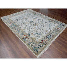Load image into Gallery viewer, 8&#39;10&quot;x11&#39;10&quot; Pastel Gray, Broken And Erased Persian Heriz All Over Design With Soft Color Palette, Dense Weave, Hand Knotted, Pure Wool, Oriental Rug FWR61872
