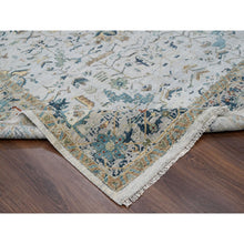 Load image into Gallery viewer, 8&#39;10&quot;x11&#39;10&quot; Pastel Gray, Broken And Erased Persian Heriz All Over Design With Soft Color Palette, Dense Weave, Hand Knotted, Pure Wool, Oriental Rug FWR61872