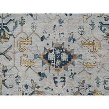 Load image into Gallery viewer, 8&#39;10&quot;x11&#39;10&quot; Pastel Gray, Broken And Erased Persian Heriz All Over Design With Soft Color Palette, Dense Weave, Hand Knotted, Pure Wool, Oriental Rug FWR61872