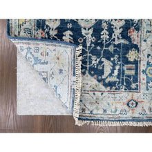 Load image into Gallery viewer, 2&#39;7&quot;x8&#39; Yale Blue, Broken And Erased Persian Heriz All Over Design, Soft Color Palette, Hand Knotted, 100% Wool, Denser Weave, Runner, Oriental Rug FWR61878