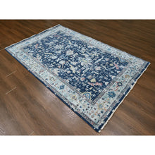 Load image into Gallery viewer, 6&#39;x9&#39; Imperial Blue, Broken and Erased Persian Heriz All Over Design, Soft Color Palette, Hand Knotted, 100% Wool, Denser Weave, Oriental Rug FWR61884