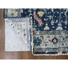 Load image into Gallery viewer, 6&#39;x9&#39; Imperial Blue, Broken and Erased Persian Heriz All Over Design, Soft Color Palette, Hand Knotted, 100% Wool, Denser Weave, Oriental Rug FWR61884