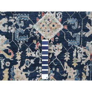 6'x9' Imperial Blue, Broken and Erased Persian Heriz All Over Design, Soft Color Palette, Hand Knotted, 100% Wool, Denser Weave, Oriental Rug FWR61884