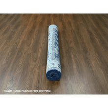 Load image into Gallery viewer, 6&#39;x9&#39; Imperial Blue, Broken and Erased Persian Heriz All Over Design, Soft Color Palette, Hand Knotted, 100% Wool, Denser Weave, Oriental Rug FWR61884