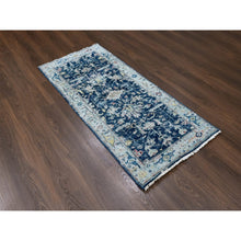 Load image into Gallery viewer, 2&#39;7&quot;x5&#39;9&quot; Yale Blue, Broken and Erased Persian Heriz All Over Design, Soft Color Palette, Hand Knotted, 100% Wool, Denser Weave, Runner, Oriental Rug FWR61902