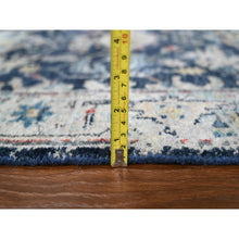 Load image into Gallery viewer, 2&#39;7&quot;x5&#39;9&quot; Yale Blue, Broken And Erased Persian Heriz All Over Design, Soft Color Palette, Hand Knotted, 100% Wool, Denser Weave, Runner, Oriental Rug FWR61902