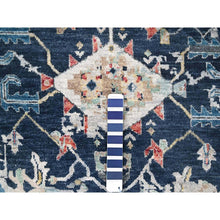 Load image into Gallery viewer, 9&#39;1&quot;x12&#39; Imperial Blue, Broken And Erased Persian Heriz All Over Design, Soft Color Palette, Hand Knotted, 100% Wool, Denser Weave, Oriental Rug FWR61920