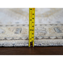 Load image into Gallery viewer, 2&#39;7&quot;x7&#39;10&quot; Cloud Gray, Persian Village Inspired Geometric Elements Design, Hand Knotted, Pure Wool, Natural Dyes, Denser Weave, Runner, Oriental Rug FWR61926