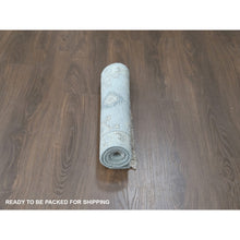 Load image into Gallery viewer, 2&#39;2&quot;x3&#39; Jet Gray, Persian Village Inspired Geometric Elements Design, Pure Wool, Natural Dyes, Denser Weave, Hand Knotted, Sample, Mat, Oriental Rug FWR61932